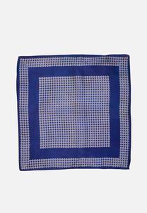 Navy Deco Dot Grid Silk Square Scarf 'VIP'