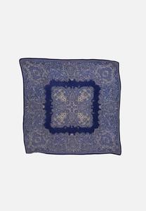 Blue Medallion Paisley Silk Square Scarf 'VIP'