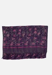 Batik Floral Silk Fringed Rectangle Scarf 'VIP'