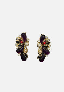 Home Page: 1980s Amethyst and Jet Cascade Clip-On Earrings 'VIP'