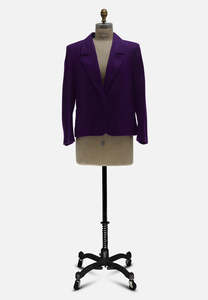 Jaeger London 1960s Royal Purple Wool Blazer Jacket