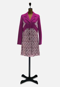 Thornton Hall 1960s Magenta Paisley Panel Wool Knit Jacket