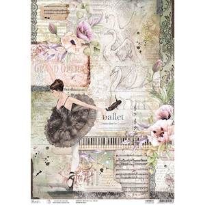 Le Cygne Noir Rice Paper for Decoupage A3