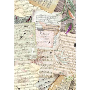 Ancient Musical Scores Rice Paper for Decoupage A3