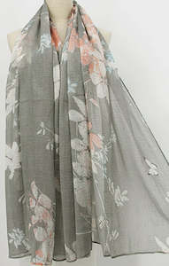 Scarves: The Villa Collection I Grey Linen Look Scarf