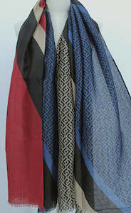 Scarves: Lines Blue black Scarf