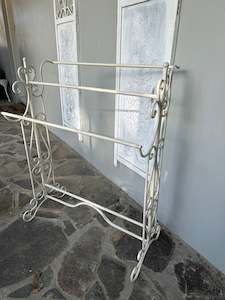 Metal Filigree Towel Rail Aged Cream Collect only
