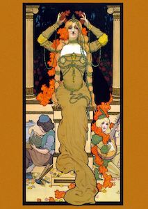 Xl Decoupage Papers: Mustard Nouveau XL Mint Decoupage Paper