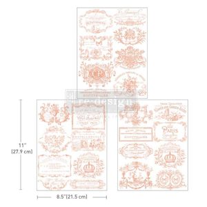 Redesign by Prima transfer middy - Vintage Labels III blush