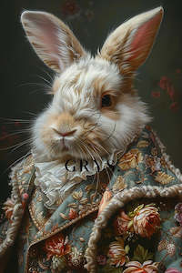 Woven Decoupage Papers: Bunny Mr Lupin Paper for Decoupage A1