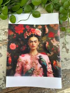Woven Decoupage Papers: Mini decoupage Paper Frida Pink