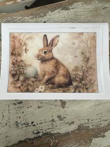 Vintage Easter Bunny Paper for Decoupage A6