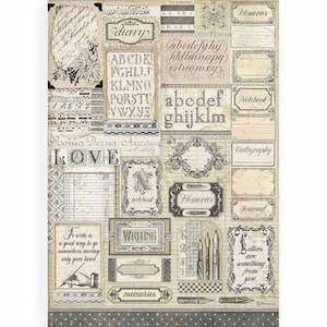 Rice Paper: Calligraphy Rice Paper for Decoupage A3