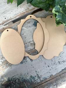 Elegant Oval Frame 3 piece set Blank MDF shape 18cm