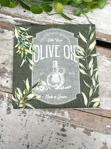 Napkins: Olive Oil Napkin for Decoupage