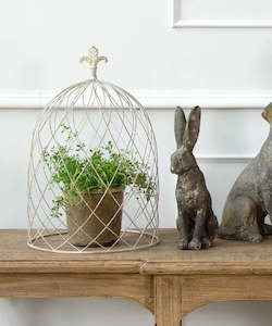 Faux Plants: Wire Cloche Dome medium by French Country Collections