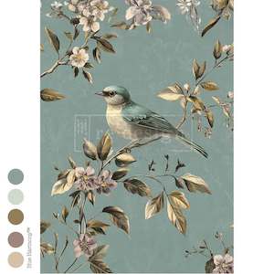 Redesign Decoupage Papers: Blue Song A1 Fiber Paper 1 sheet