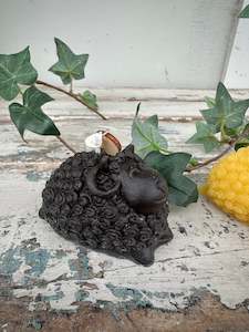 Sheep Black natural beeswax candle
