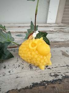 Sheep natural beeswax candle