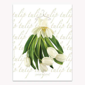 Linen: Pure Linen Tea towel White Tulip