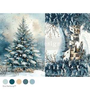Christmas Crafting: Silent Night Sparkle Mulberry Tissue Paper for Decoupage A4 1 sheet