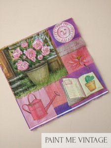 Craft Sale: Watering Can Bright Napkin for Decoupage