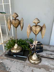 Milagro Heart Locket with wings on Stand