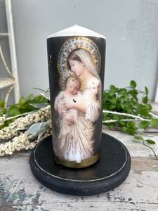L' innocence Baby and Lamb Candle Tall