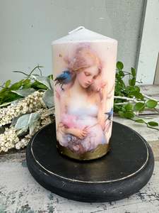 Blue Bird Girl Candle Small