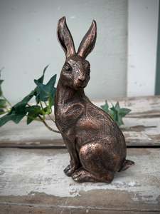 Home Gifts: Bronze Rabbit Sitting head turned