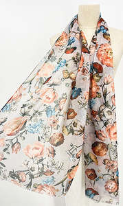 The Villa Collection I Light Blue Floral Scarf