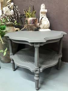 Furniture: Clubhouse Grey Elegant Rattan Side Table