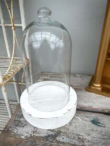Pm Vintage Finds: Glass Cloche on solid wood base COLLECT ONLY