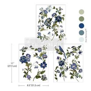 Redesign with Prima transfer middy Blue Nest Blooms