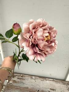 Faux Plants: Peony stem Antique Blush