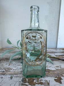 Pm Vintage Finds: Old Glass Bottle with Gold transfer