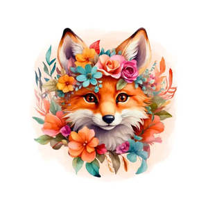 Floral Fox White Cloud Transfer