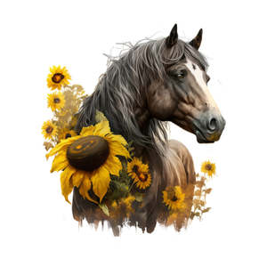 Sunflower Horse White Cloud Transfer