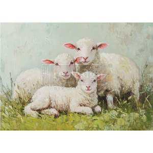 Lambs of Serenity A3 Fiber Decoupage Paper 1 sheet