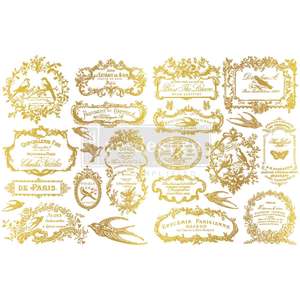 Redesign With Prima: PREORDER H2O transfer Chant Du Matin Gold Redesign with Prima 2 sheets MORE COMING