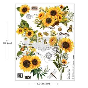 H2O transfer Rustic Amber Petals 1 sheet Redesign with Prima