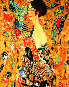 Gustav Lady with Fan Paint by Numbers - Paint My Numbers