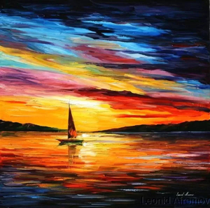 Deep Sunset Sailing Boat - Paint by Numbers - Paint My Numbers