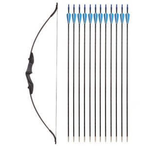 Gaming Sports: 40lbs Archery Recurve Bow Longbow +Arrows 12pcs