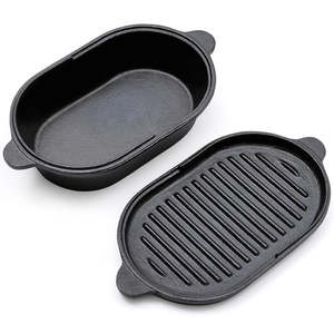 Kitchen: Cast Iron Pot Skillet Lid Grill Pan