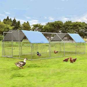 Pet And Animal: Flat Roof Chicken Coop Metal galvanized steel 3x8M