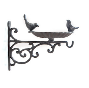 Bathroom Furniture: Cast Iron Bird Bath Hanging Bracket Bird Feeder
