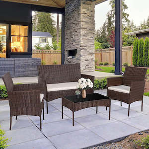 Bathroom Furniture: Outdoor Furniture PE Rattan - 4pc Set