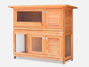 Wooden Chicken Coop: Rabbit Hutch Chicken Coop - 2 Stories