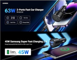 UGREEN USB-C & USB-A Fast Car Charger